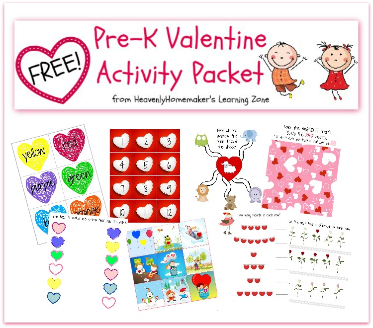 Free Pre-K Valentine Activity Packet - Sample Pages